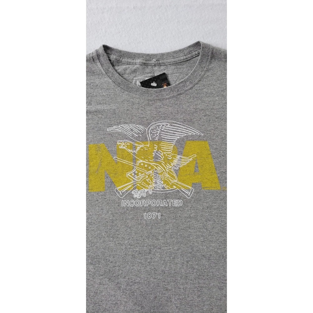 NRA T-Shirt strength cotton Men Size M Color Grey. - Picture 3 of 6